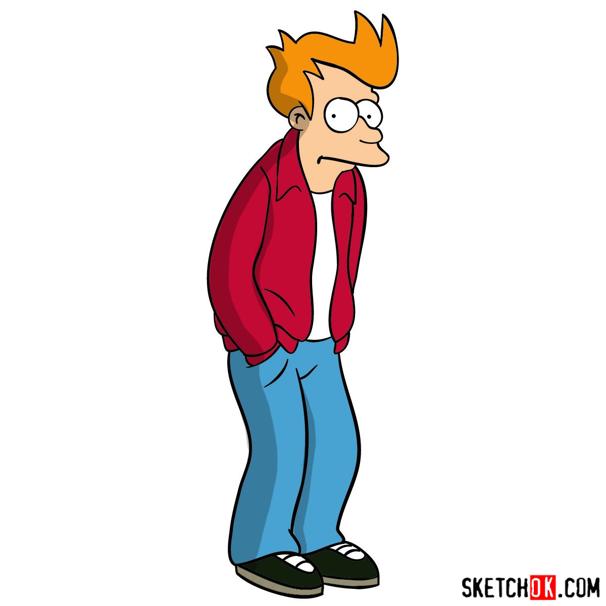 How to draw Philip J. Fry step by step - coloring